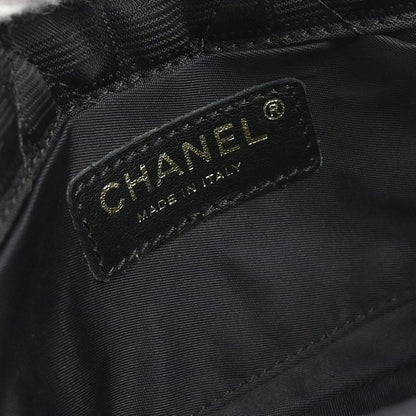 Chanel 2005-2006 Black Nylon Jacquard Travel Mini Classic Single Flap Handbag