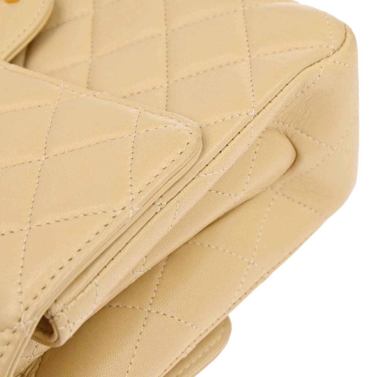 Chanel 1994-1996 Beige Lambskin Double Sided Flap Small Shoulder Bag