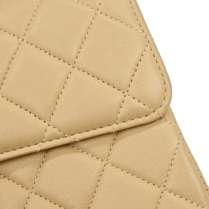 Chanel 1994-1996 Beige Lambskin Double Sided Flap Small Shoulder Bag