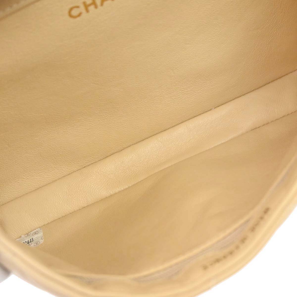Chanel 1994-1996 Beige Lambskin Double Sided Flap Small Shoulder Bag