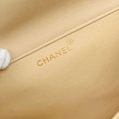 Chanel 1994-1996 Beige Lambskin Double Sided Flap Small Shoulder Bag