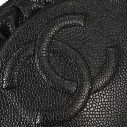 Chanel 2013-2014 Black Caviar Skin Half Moon Flap WOC Wallet on Chain Shoulder Bag