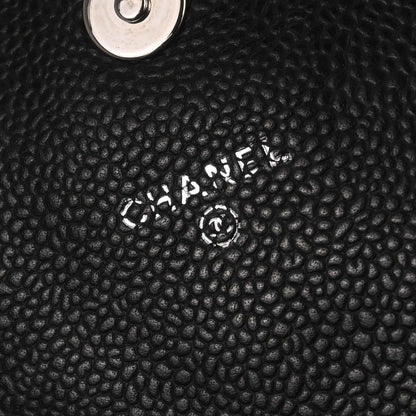 Chanel 2013-2014 Black Caviar Skin Half Moon Flap WOC Wallet on Chain Shoulder Bag