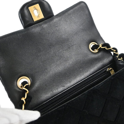 Chanel 2018 Black Velvet Classic Flap Shoulder Bag