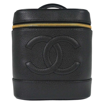 Chanel 2000-2002 Black Caviar Skin Timeless Vanity Handbag