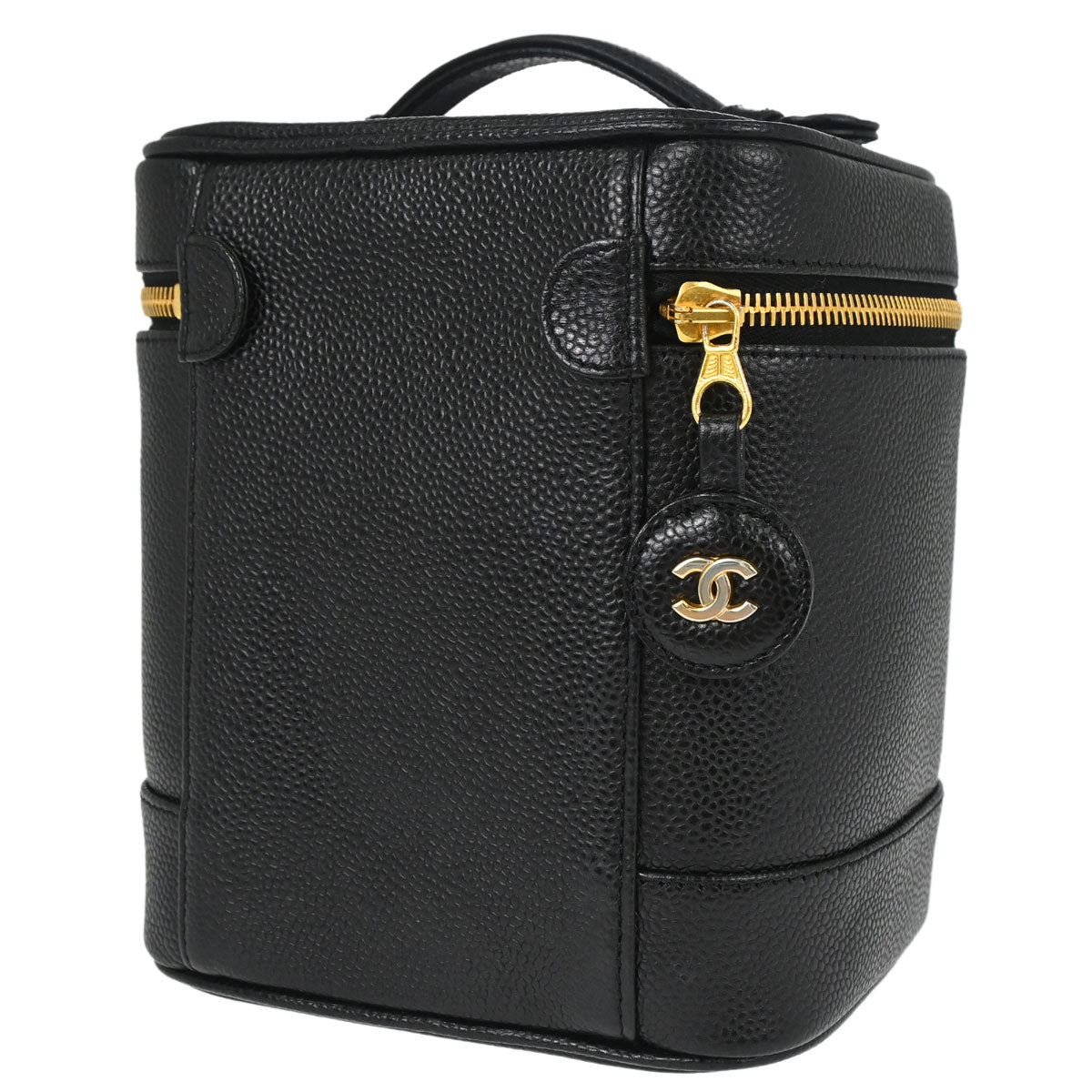 Chanel 2000-2002 Black Caviar Skin Timeless Vanity Handbag