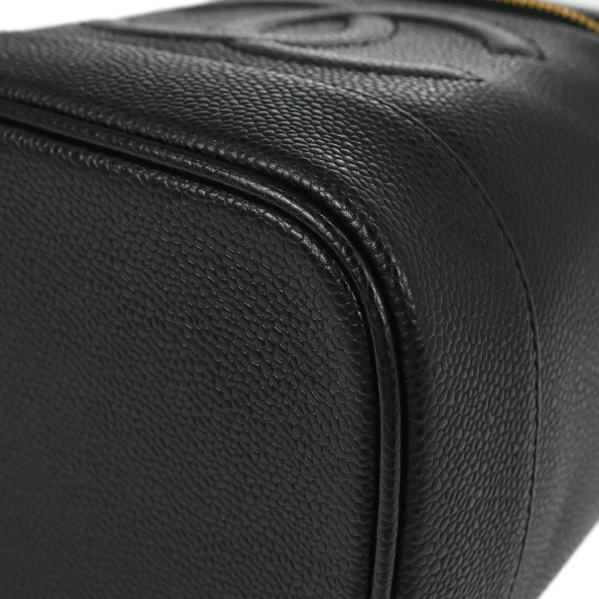 Chanel 2000-2002 Black Caviar Skin Timeless Vanity Handbag