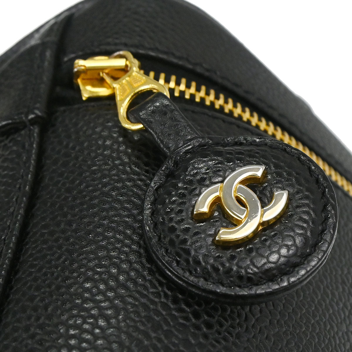 Chanel 2000-2002 Black Caviar Skin Timeless Vanity Handbag