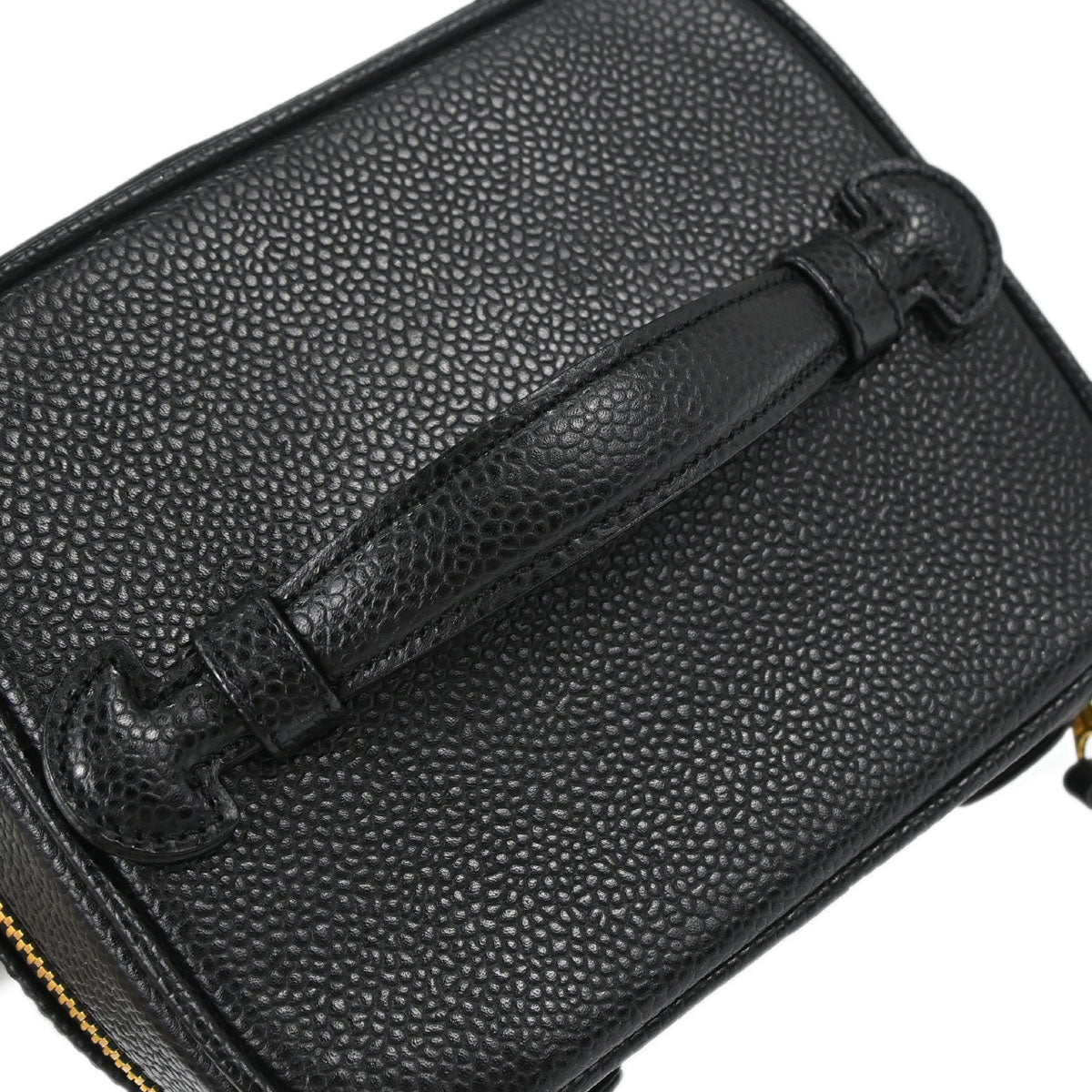 Chanel 2000-2002 Black Caviar Skin Timeless Vanity Handbag