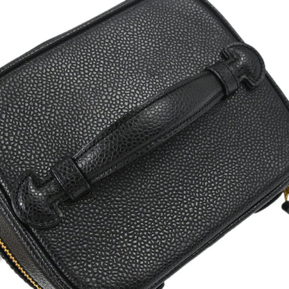 Chanel 2000-2002 Black Caviar Skin Timeless Vanity Handbag
