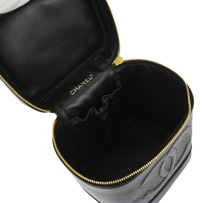 Chanel 2000-2002 Black Caviar Skin Timeless Vanity Handbag
