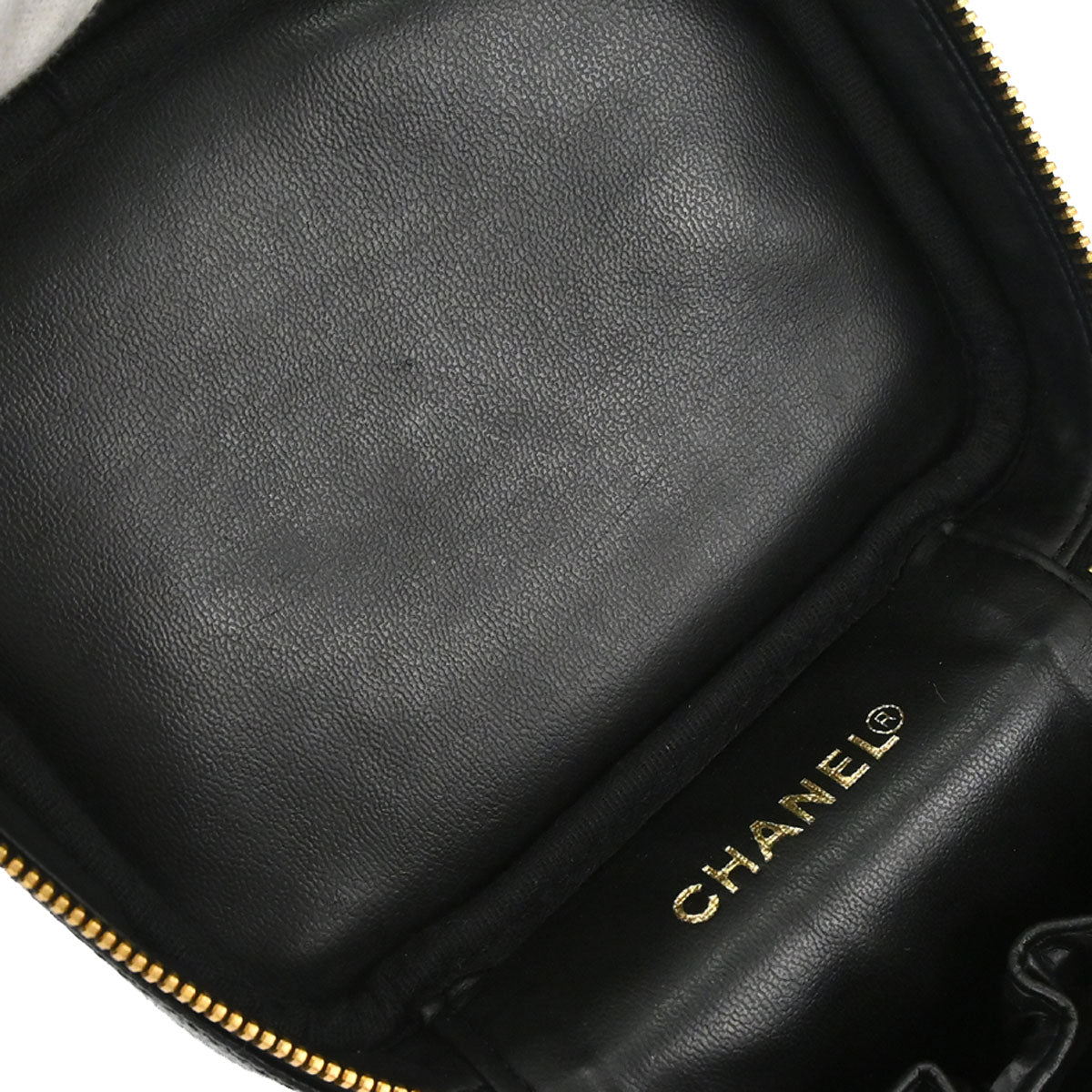 Chanel 2000-2002 Black Caviar Skin Timeless Vanity Handbag