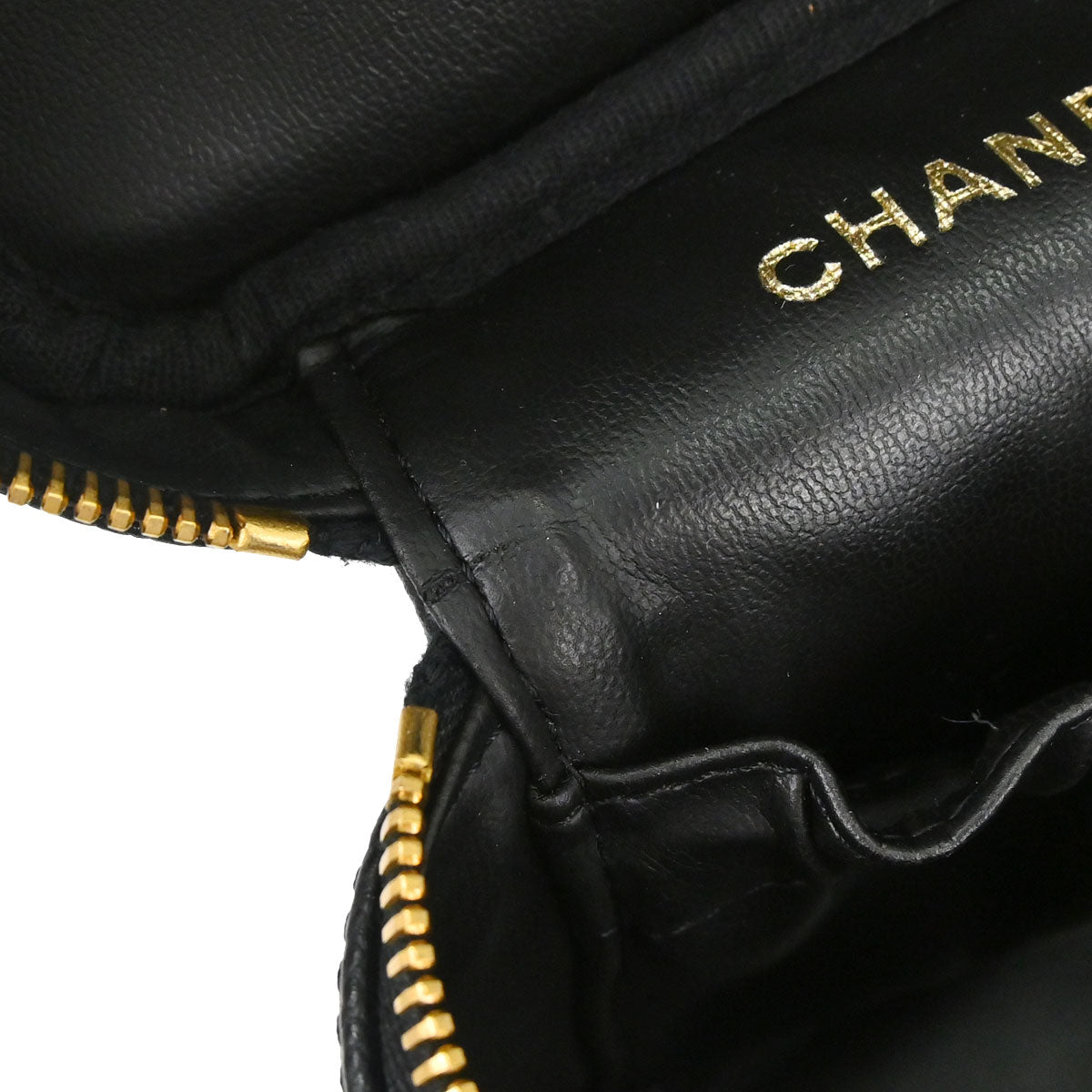 Chanel 2000-2002 Black Caviar Skin Timeless Vanity Handbag