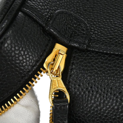 Chanel 2000-2002 Black Caviar Skin Timeless Vanity Handbag