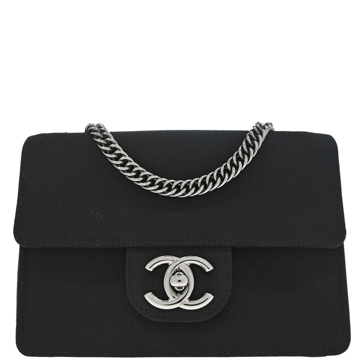 Chanel 2009-2010 Black Canvas Classic Single Flap Shoulder Bag