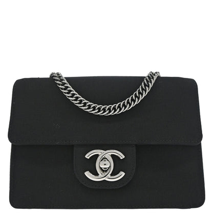 Chanel 2009-2010 Black Canvas Classic Single Flap Shoulder Bag