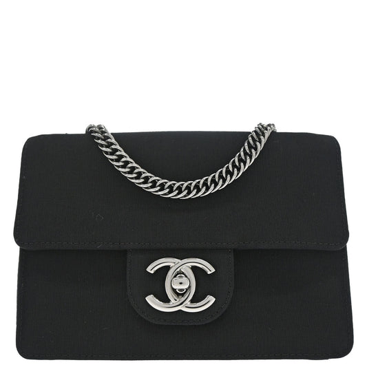 Chanel 2009-2010 Black Canvas Classic Single Flap Shoulder Bag