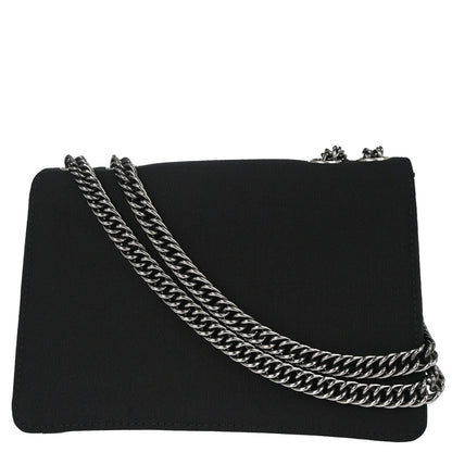 Chanel 2009-2010 Black Canvas Classic Single Flap Shoulder Bag