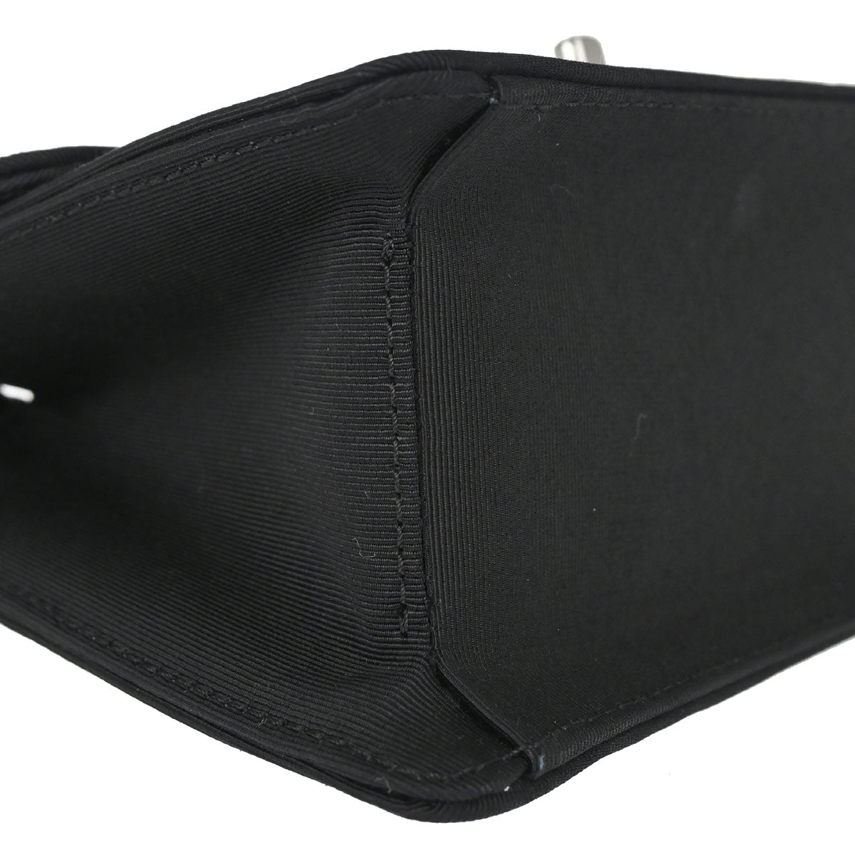 Chanel 2009-2010 Black Canvas Classic Single Flap Shoulder Bag