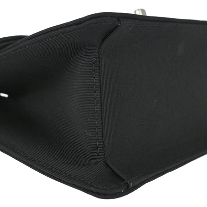 Chanel 2009-2010 Black Canvas Classic Single Flap Shoulder Bag
