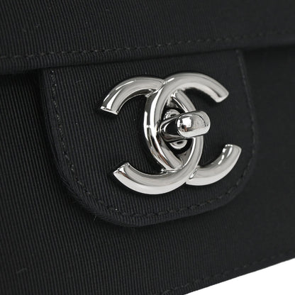 Chanel 2009-2010 Black Canvas Classic Single Flap Shoulder Bag