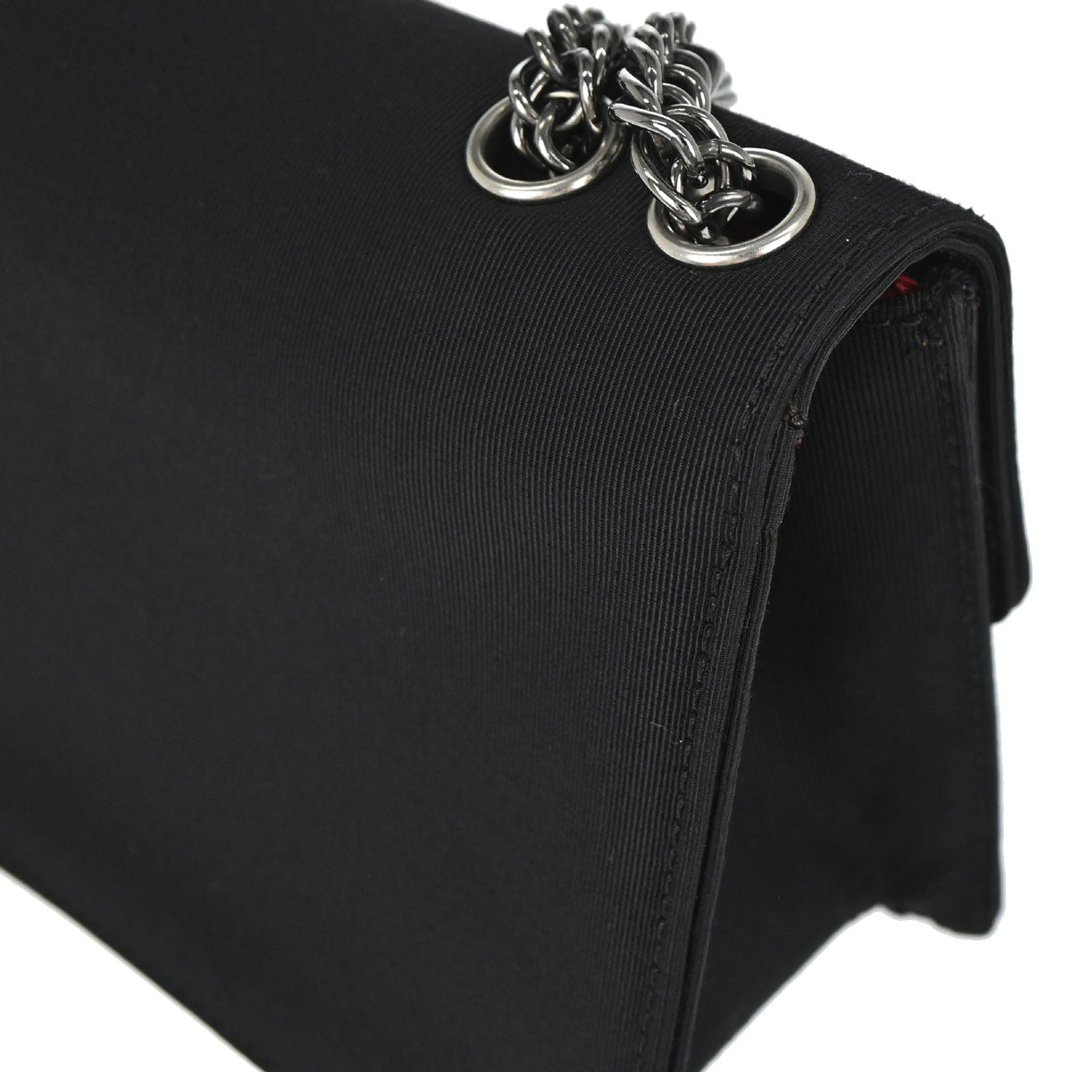 Chanel 2009-2010 Black Canvas Classic Single Flap Shoulder Bag