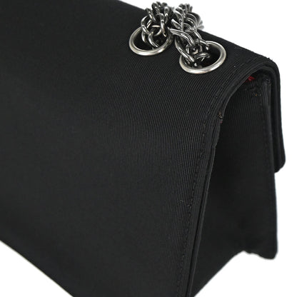Chanel 2009-2010 Black Canvas Classic Single Flap Shoulder Bag