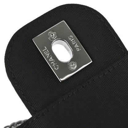 Chanel 2009-2010 Black Canvas Classic Single Flap Shoulder Bag