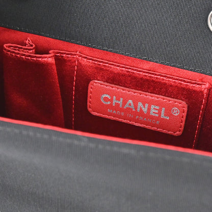 Chanel 2009-2010 Black Canvas Classic Single Flap Shoulder Bag