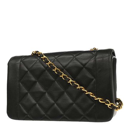Chanel 1996-1997 Black Lambskin Small Diana Shoulder Bag