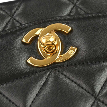 Chanel 1996-1997 Black Lambskin Small Diana Shoulder Bag