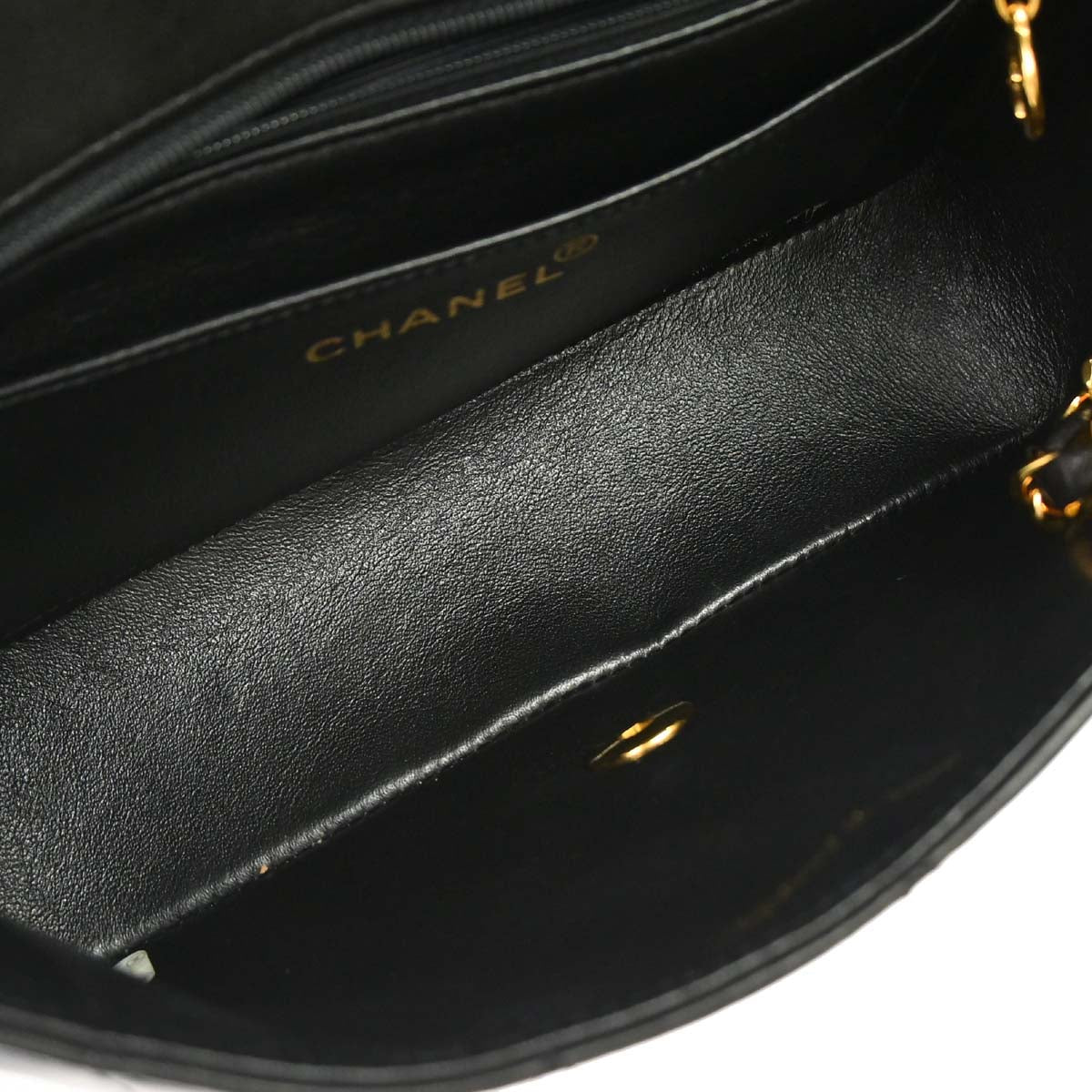 Chanel 1996-1997 Black Lambskin Small Diana Shoulder Bag