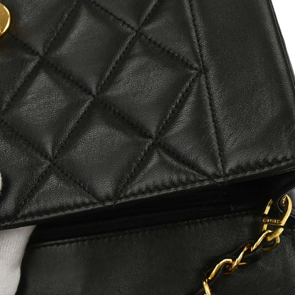 Chanel 1996-1997 Black Lambskin Small Diana Shoulder Bag