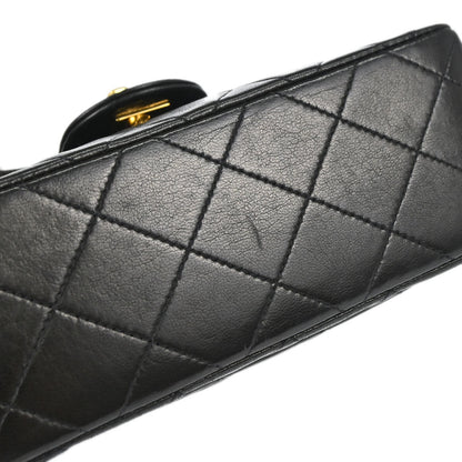 Chanel 1994-1996 Black Lambskin Mini Classic Square Flap Shoulder Bag 17