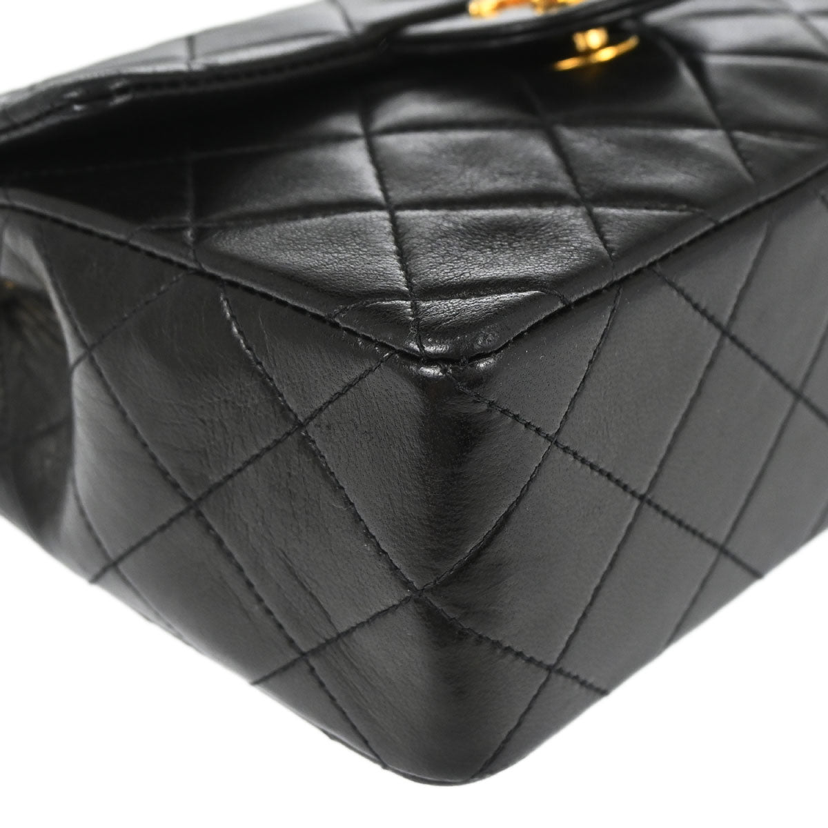 Chanel 1994-1996 Black Lambskin Mini Classic Square Flap Shoulder Bag 17
