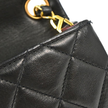 Chanel 1994-1996 Black Lambskin Mini Classic Square Flap Shoulder Bag 17