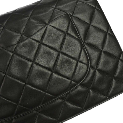 Chanel Black Lambskin Medium Classic Double Flap Shoulder Bag