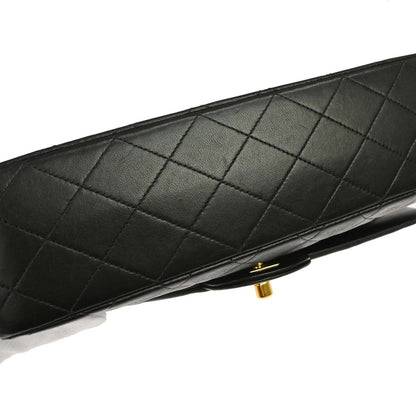 Chanel Black Lambskin Medium Classic Double Flap Shoulder Bag