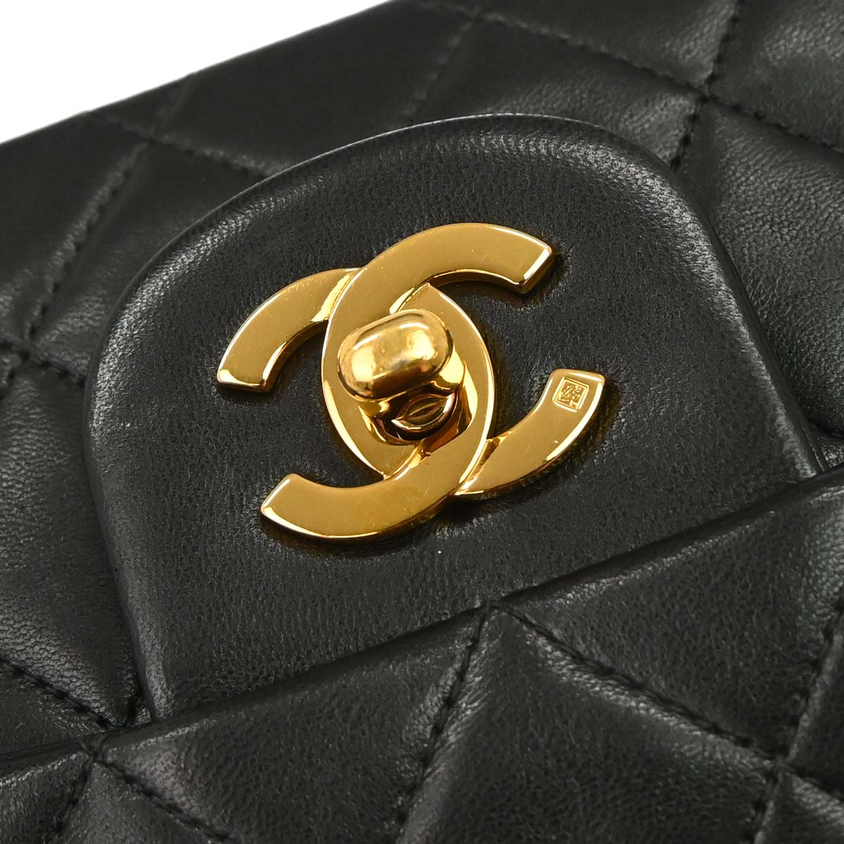 Chanel Black Lambskin Medium Classic Double Flap Shoulder Bag