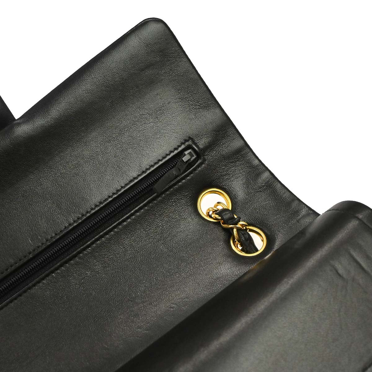 Chanel Black Lambskin Medium Classic Double Flap Shoulder Bag
