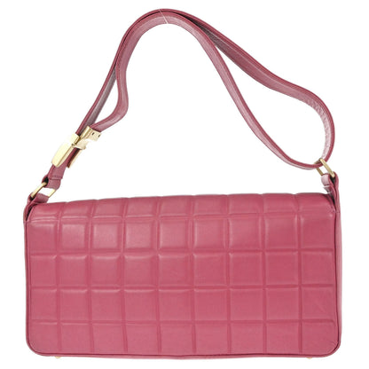 Chanel 2003-2004 Pink Lambskin Choco Bar Shoulder Bag