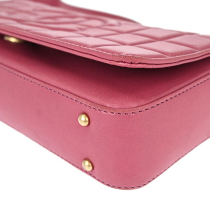 Chanel 2003-2004 Pink Lambskin Choco Bar Shoulder Bag