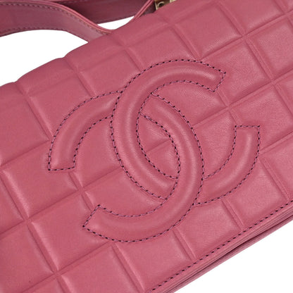 Chanel 2003-2004 Pink Lambskin Choco Bar Shoulder Bag