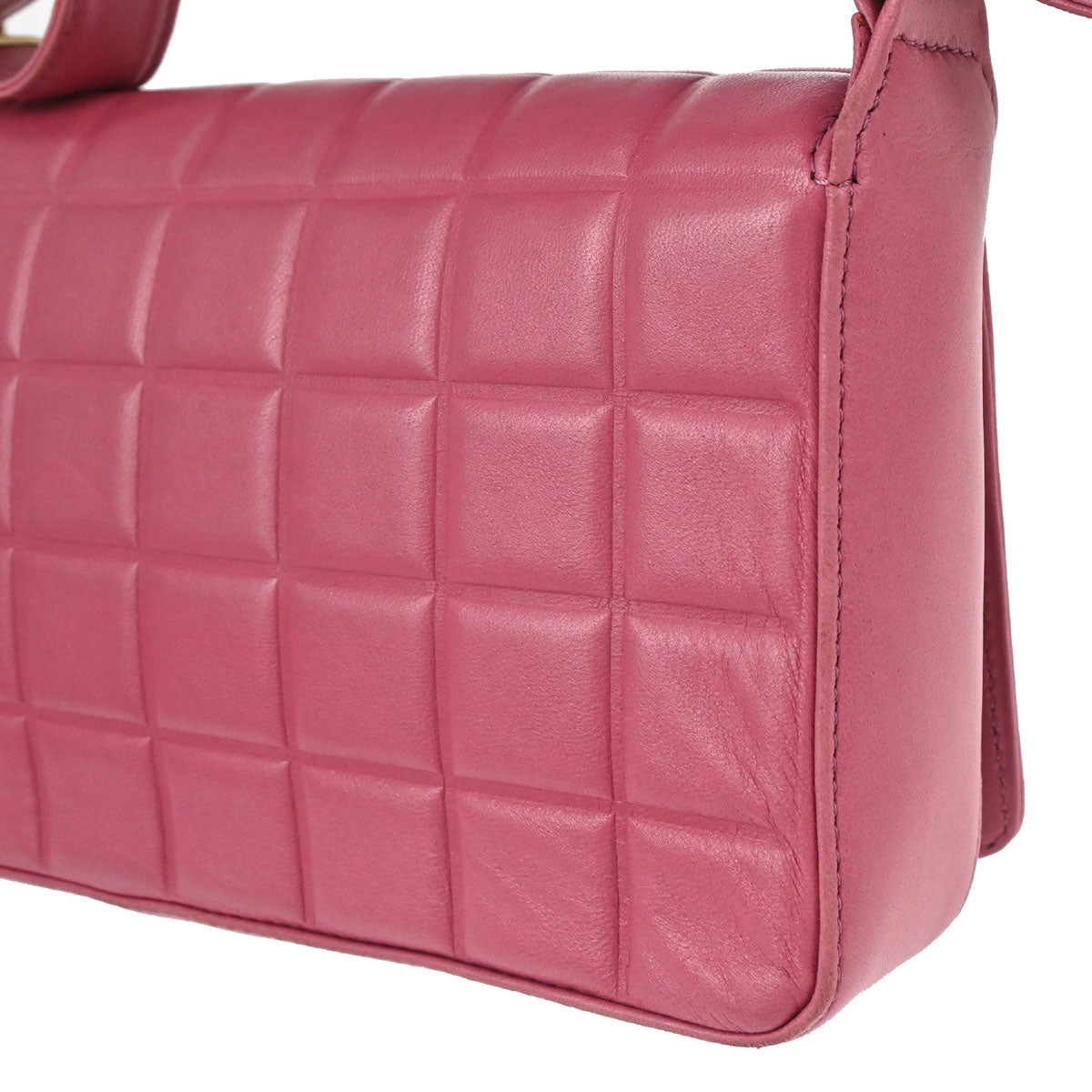 Chanel 2003-2004 Pink Lambskin Choco Bar Shoulder Bag