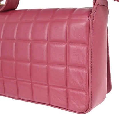 Chanel 2003-2004 Pink Lambskin Choco Bar Shoulder Bag
