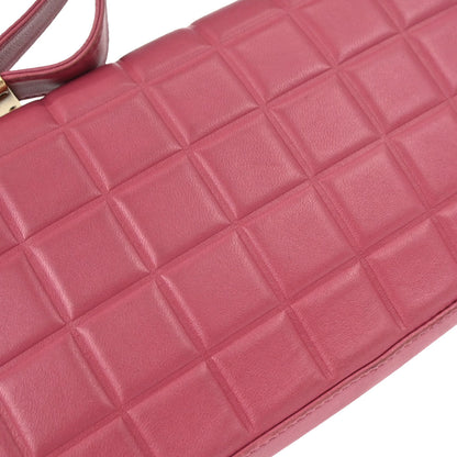 Chanel 2003-2004 Pink Lambskin Choco Bar Shoulder Bag