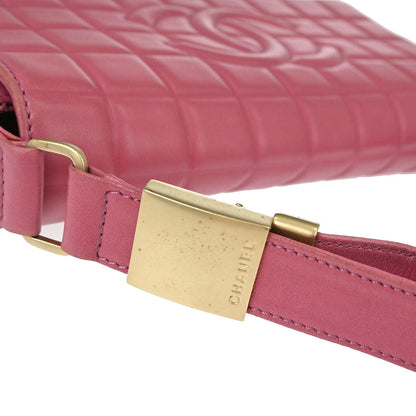 Chanel 2003-2004 Pink Lambskin Choco Bar Shoulder Bag