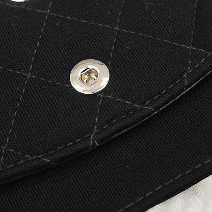 Chanel Black Cotton Medium Classic Double Flap Shoulder Bag