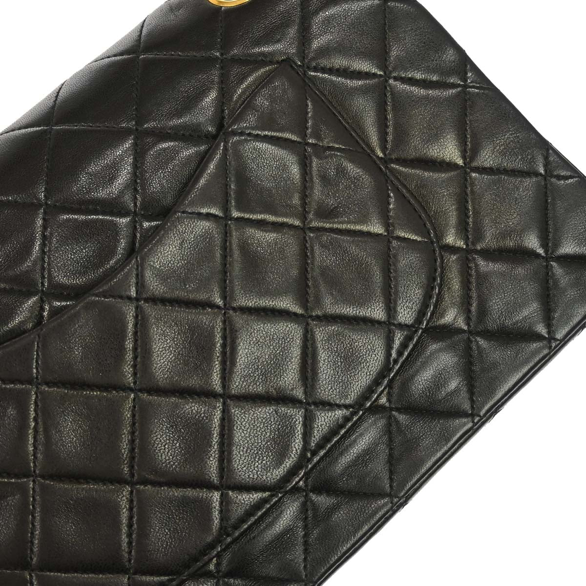 Chanel 1991-1994 Black Lambskin Medium Classic Double Flap Shoulder Bag