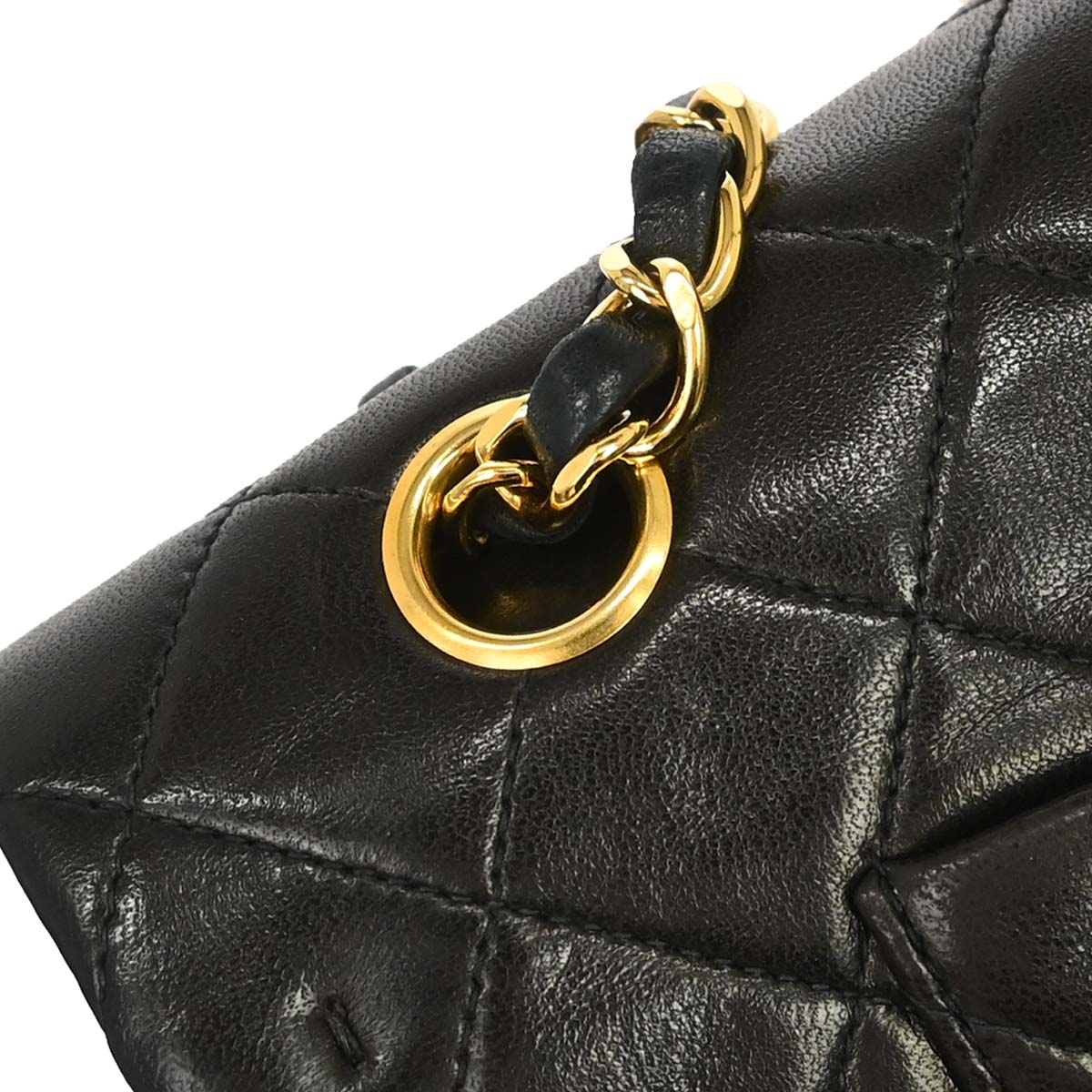 Chanel 1991-1994 Black Lambskin Medium Classic Double Flap Shoulder Bag